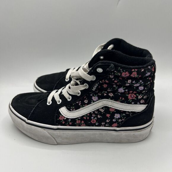 Vans Wedge Hi Black/Floral Womens Size 5.5 Skate Shoes Sneakers Shoes - Picture 4 of 10